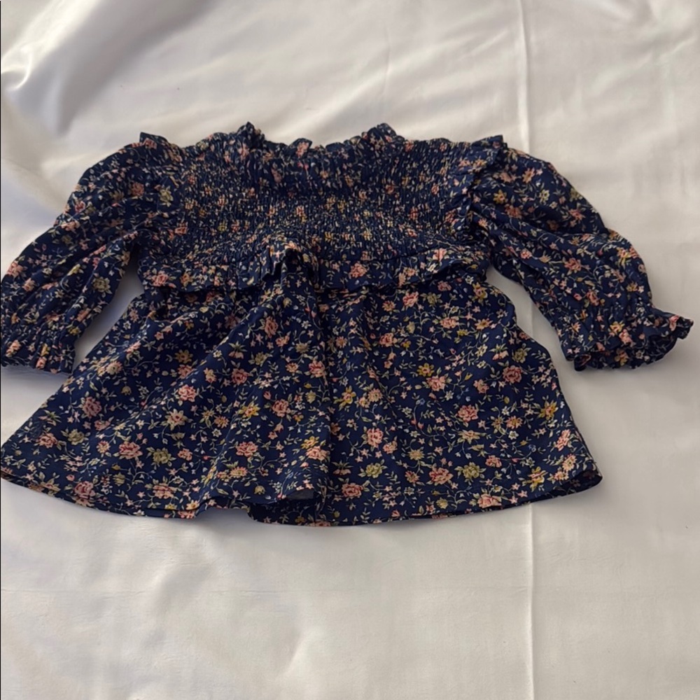 Polo Ralph Lauren Floral Smocked Top - Blue, Pink, Yellow